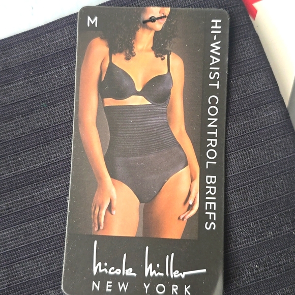 NWT NICOLE MILLER Hi Waist CONTROL BREIFS Shapewear Black SIZE M - Picture 1 of 5